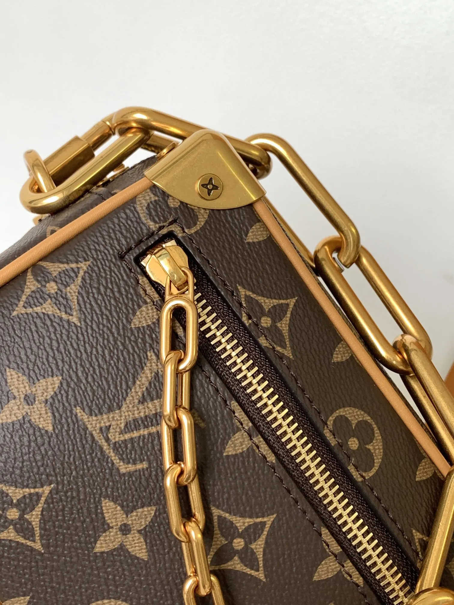Black Monogram Chain Bag Leather