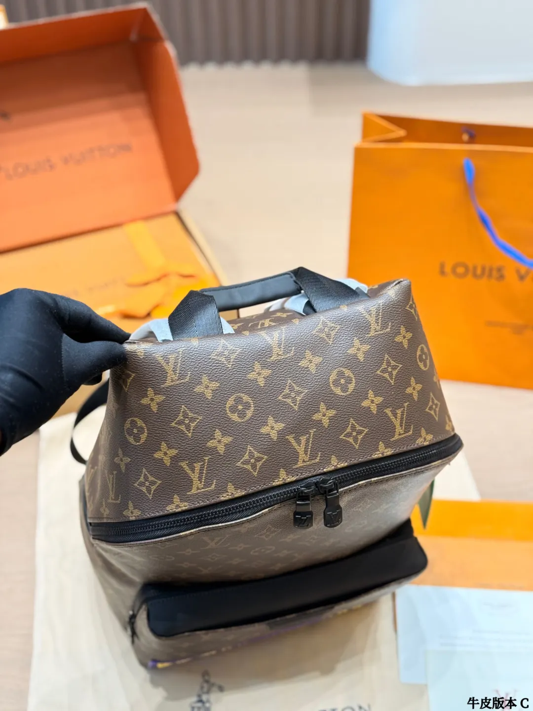 Louis Vuitton Black Monogram Backpack Leather