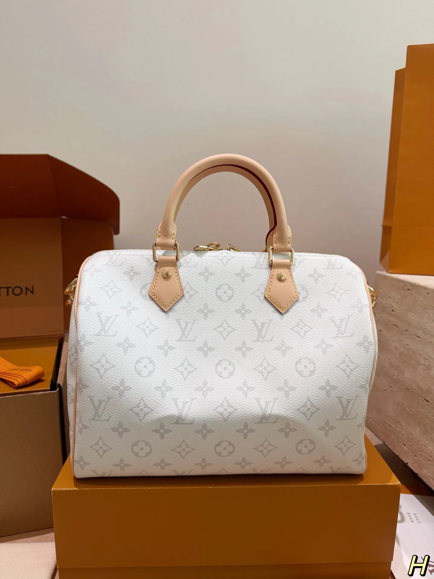 Louis Vuitton Speedy 米色 Monogram 手提包