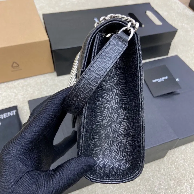 黑色 牛皮 批 精品专供 黑色球纹 銀链 鏈條包 精致鏈條款