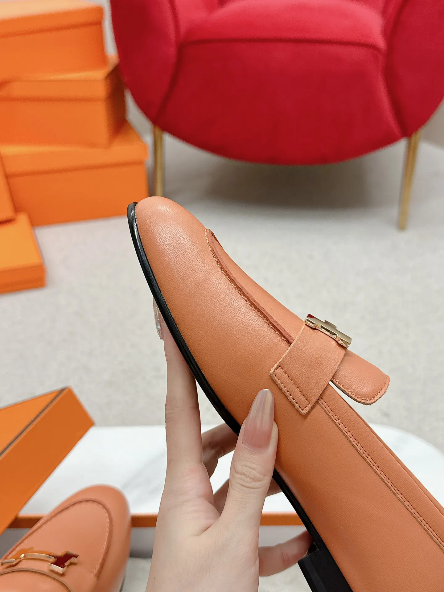 Hermès Royal 拼色 鞋履 舒适 乐福鞋