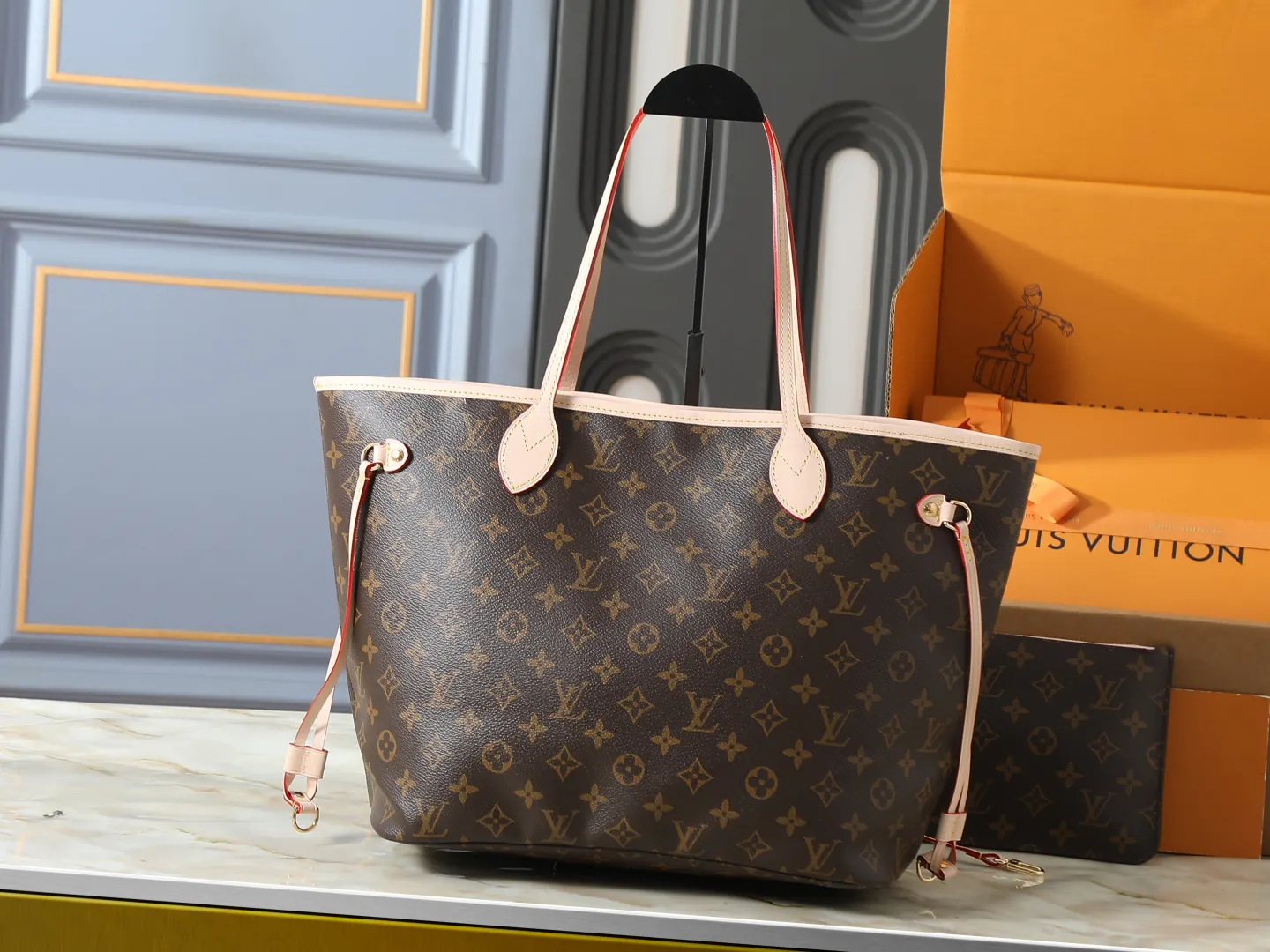 Neverfull 老花 帆布 手拿包 精致手拿款