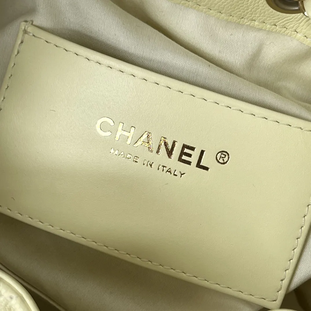 CHANEL 黃色牛皮Hobo腋下包 金链款