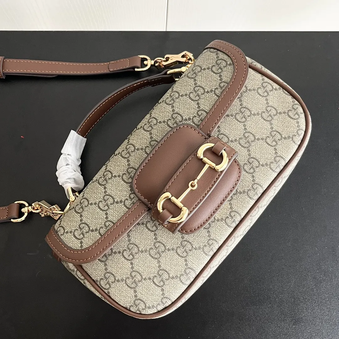 Gucci Horsebit 1955 老花马衔扣肩背包 单肩斜挎款