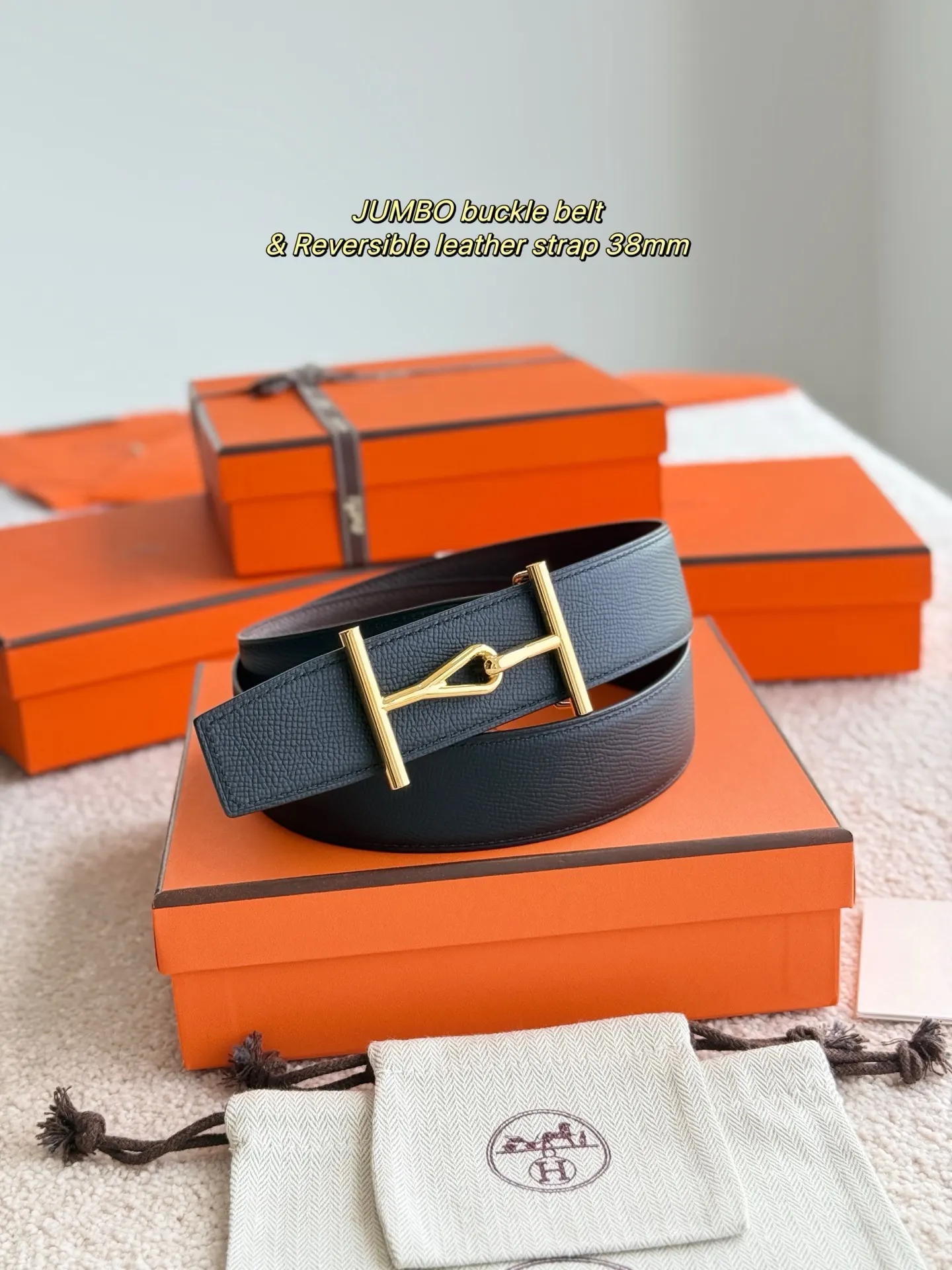 Hermès Epsom掌纹牛皮 腰带 精致配饰
