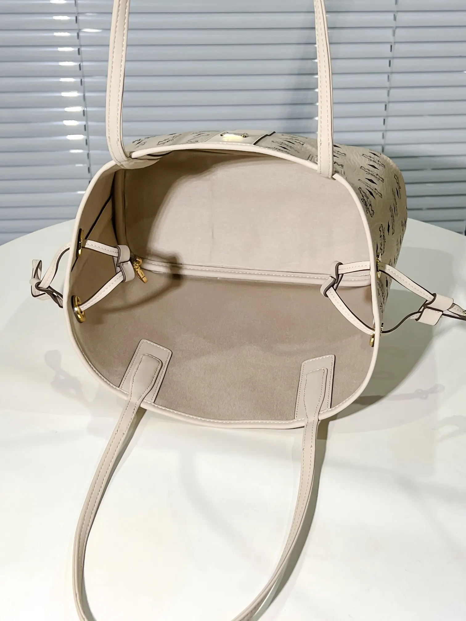 Beige Backpack Canvas