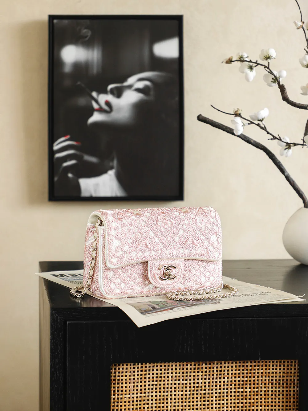 CHANEL 粉色 手提包 通勤手提款