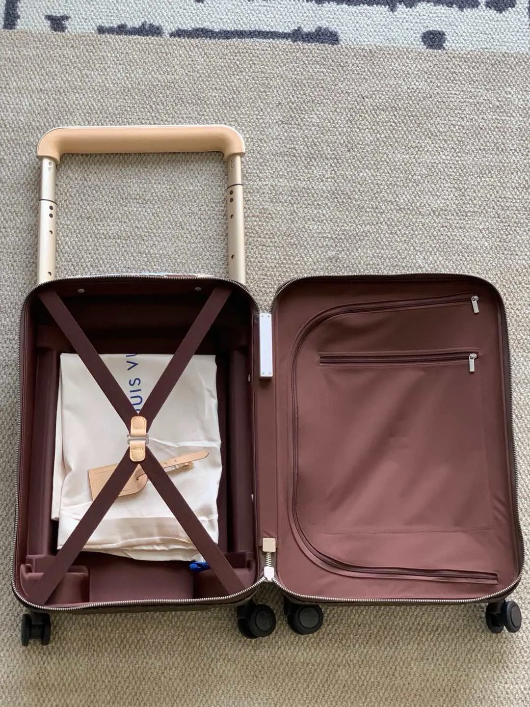 驴牌拉杆箱旅行箱 路易v 变色皮 海关锁 万向 行李箱 旅行拉杆款 輕便出行款