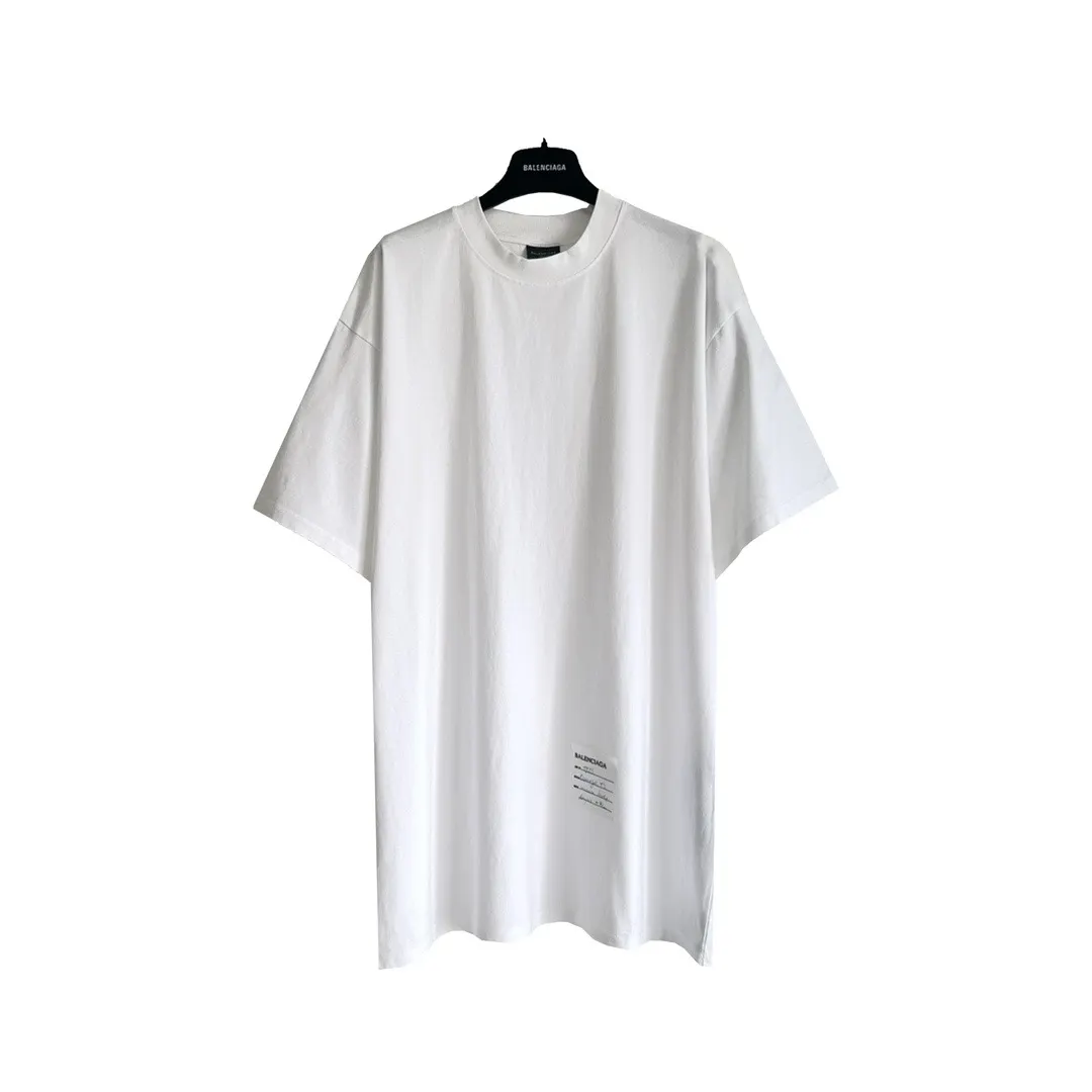 Balenciaga White Logo Short Sleeve T-Shirt Street Casual