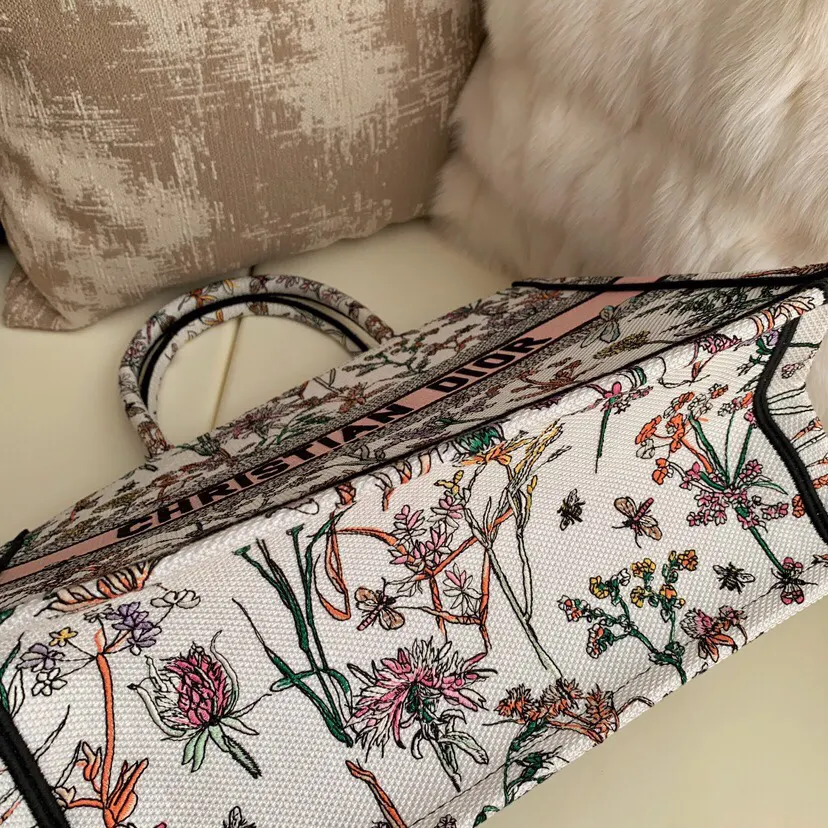 Book Tote 托特包 中号 多色植物图 大容量托特款