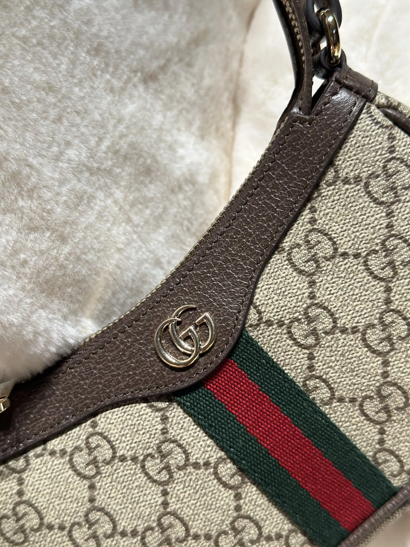 Green Brown Hobo Shoulder Bag Vintage