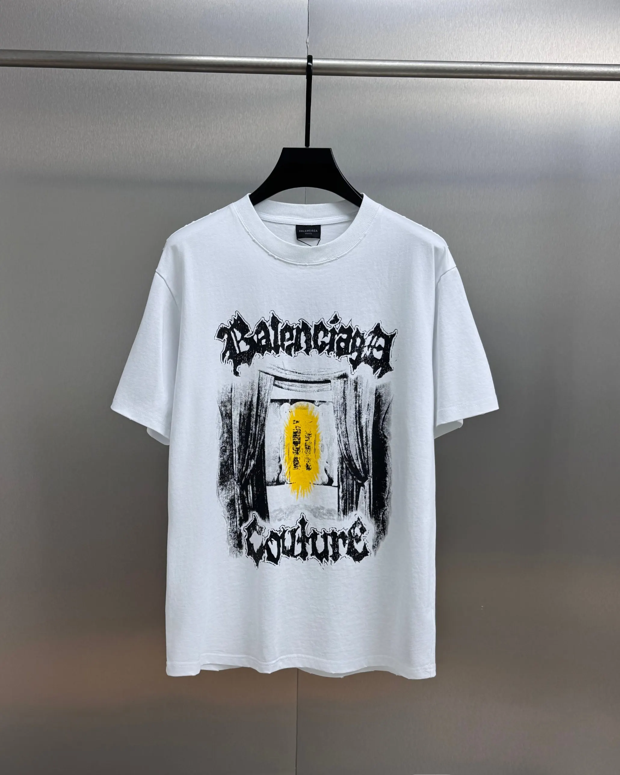 Balenciaga Black Cotton Short Sleeve T-Shirt Loose
