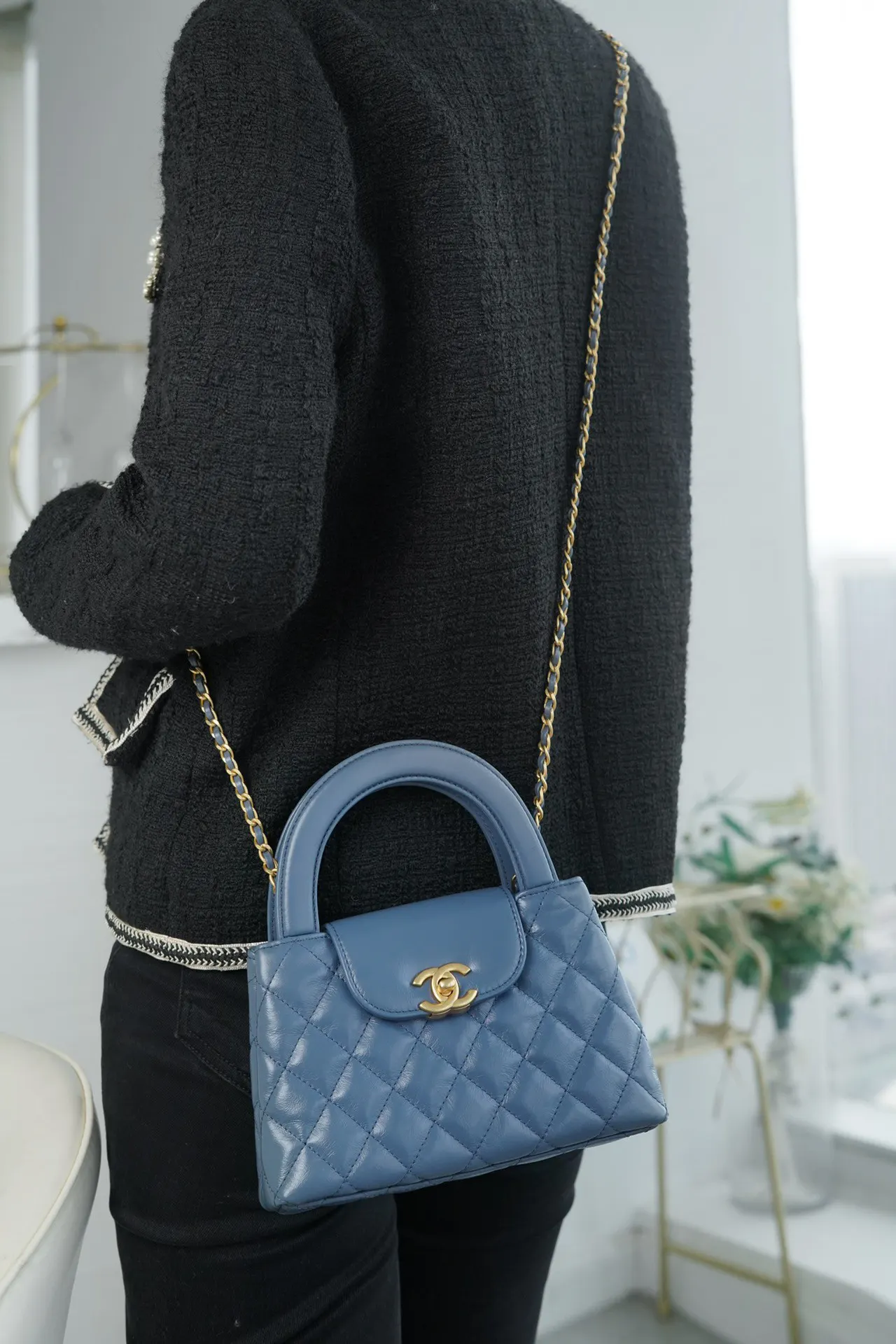 CHANEL 黑色 羊皮 手提包 通勤手提款