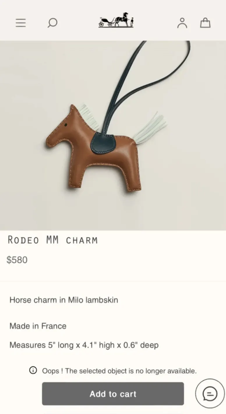 Hermès 小羊皮 挂件 精致配饰 吊坠