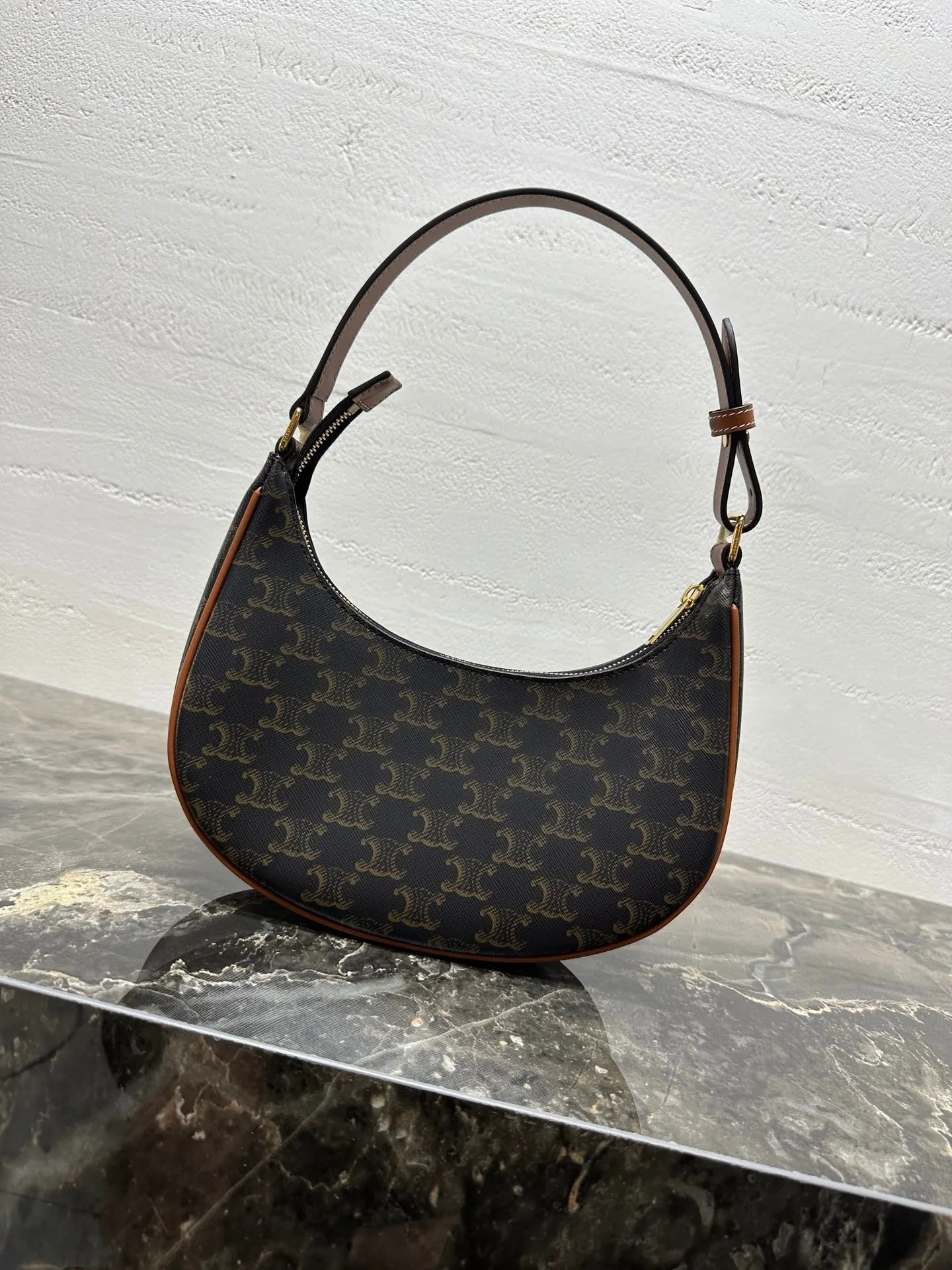 Monogram Hobo Shoulder Bag Vintage Leather