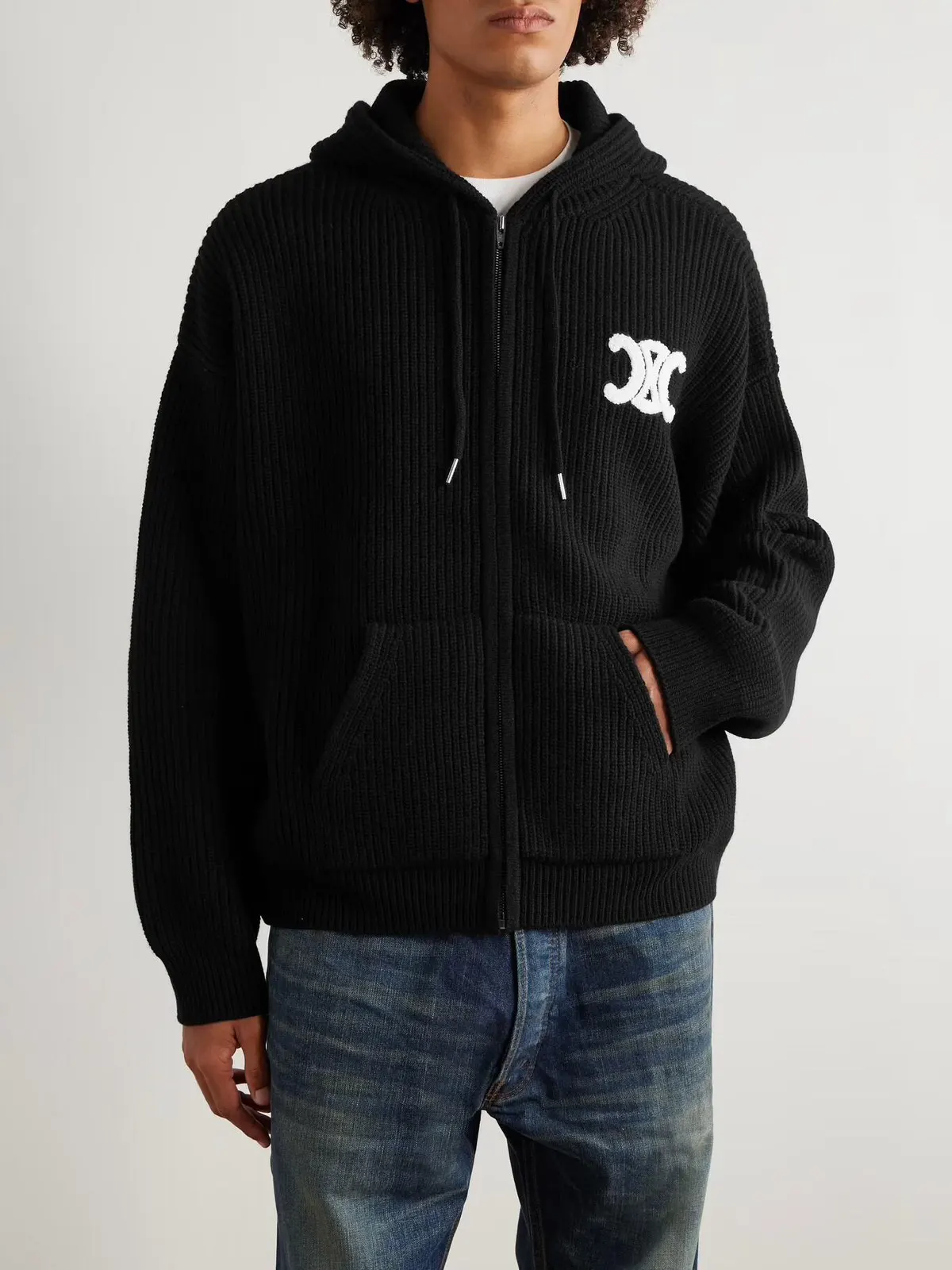 Celine Black Embroidery Wool Jacket Commuter Casual Style Image 6 Celine Black Embroidery Wool Jacket Commuter Casual Style Image 6