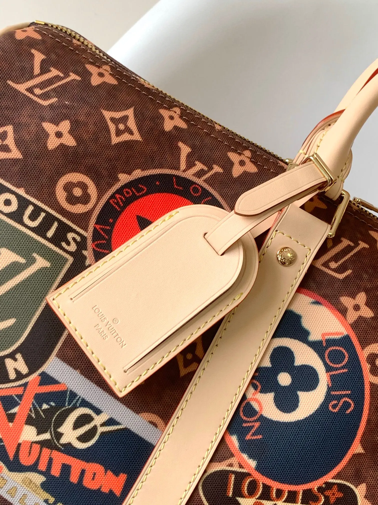 LV 金色 牛皮 旅行袋 大容量旅行款