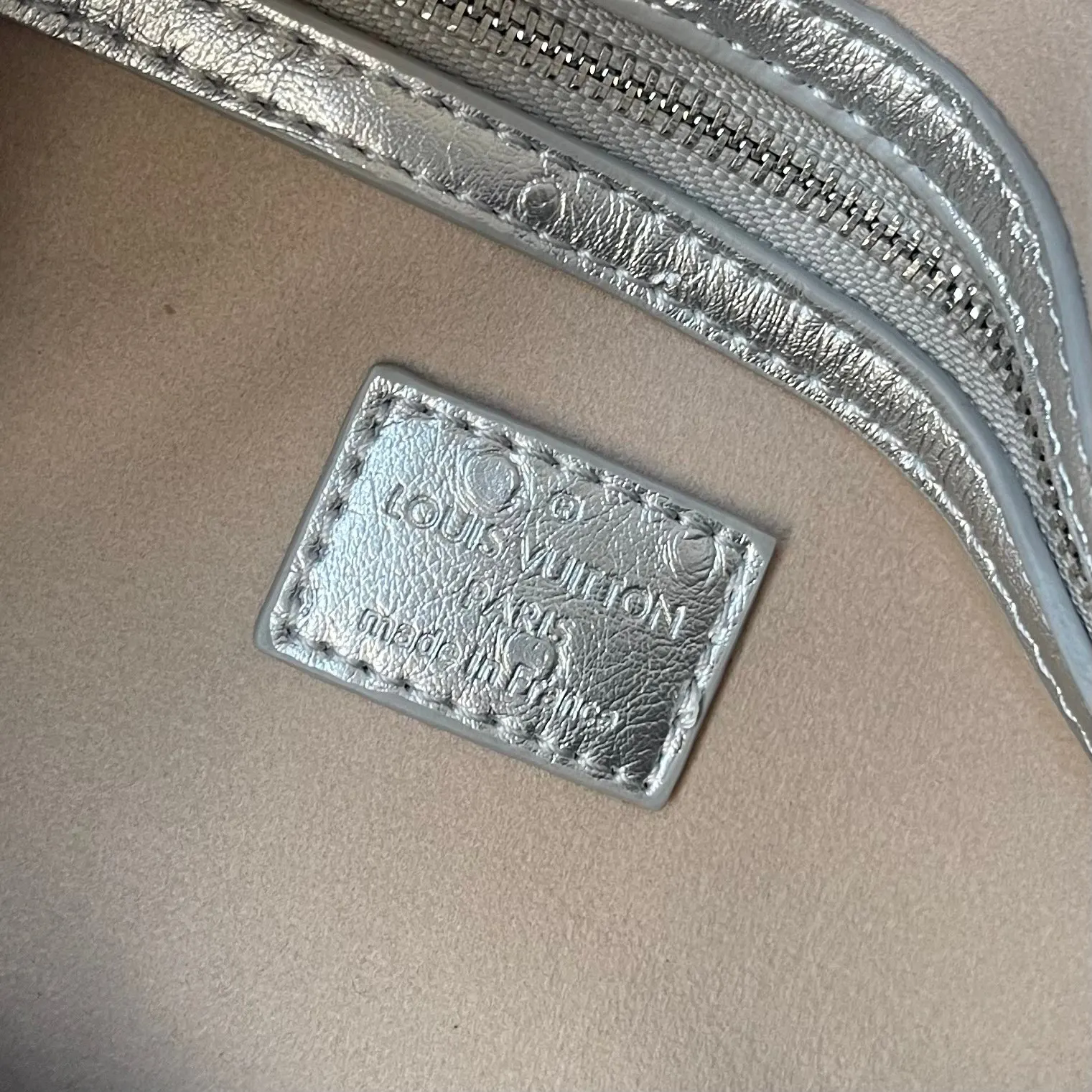 Silver Top Handle Bag Commuter Leather