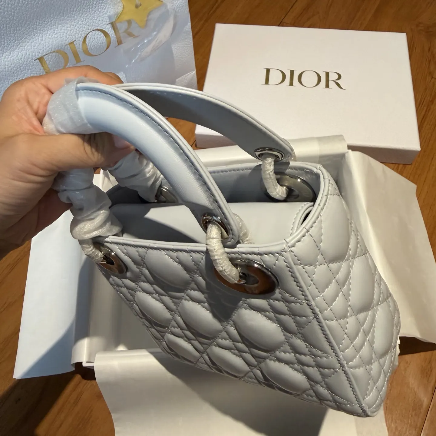 Dior Lady 藍色 羊皮 鏈條包 精致鏈條款