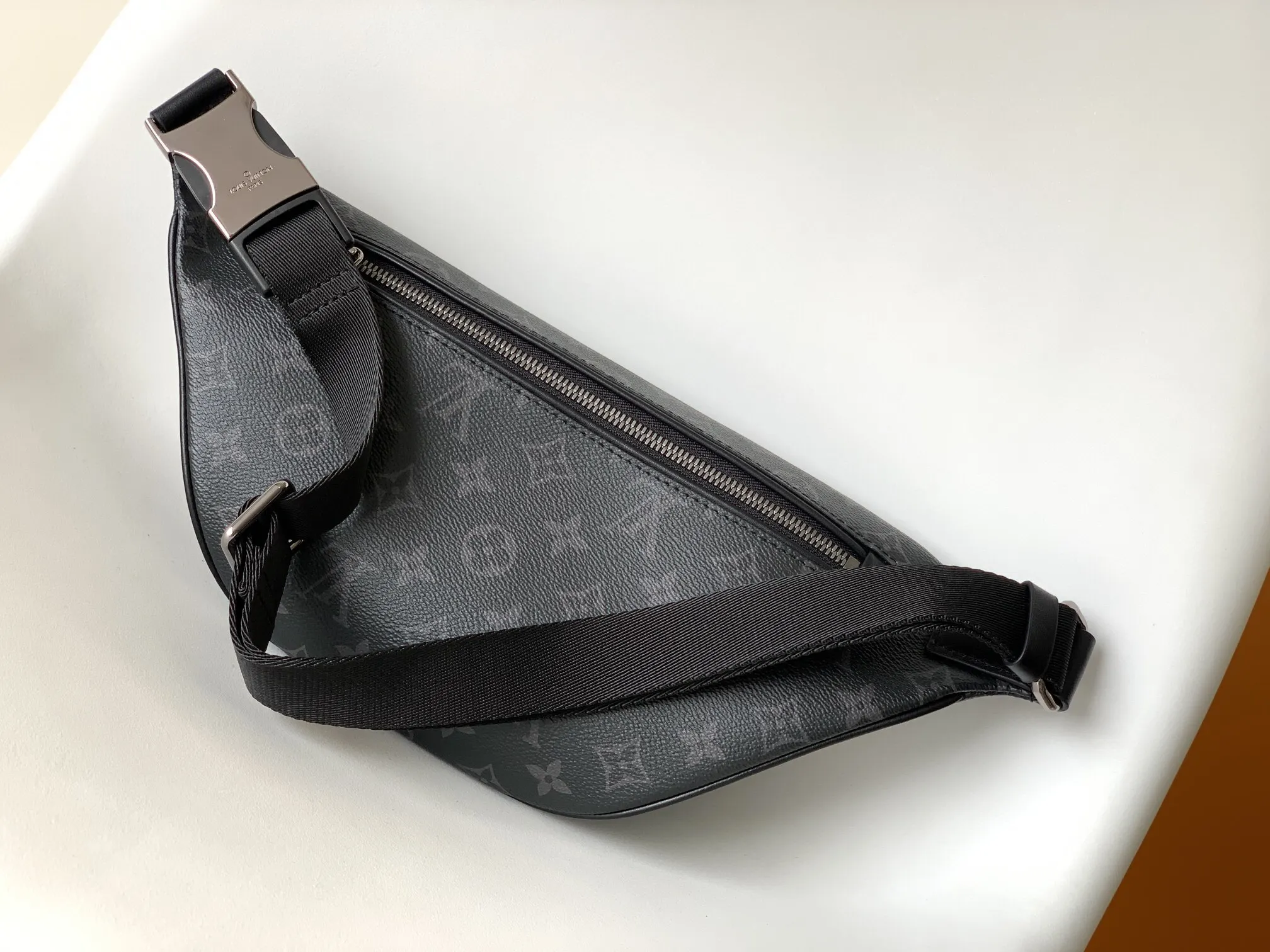 Black Gray Belt Bag Casual Canvas