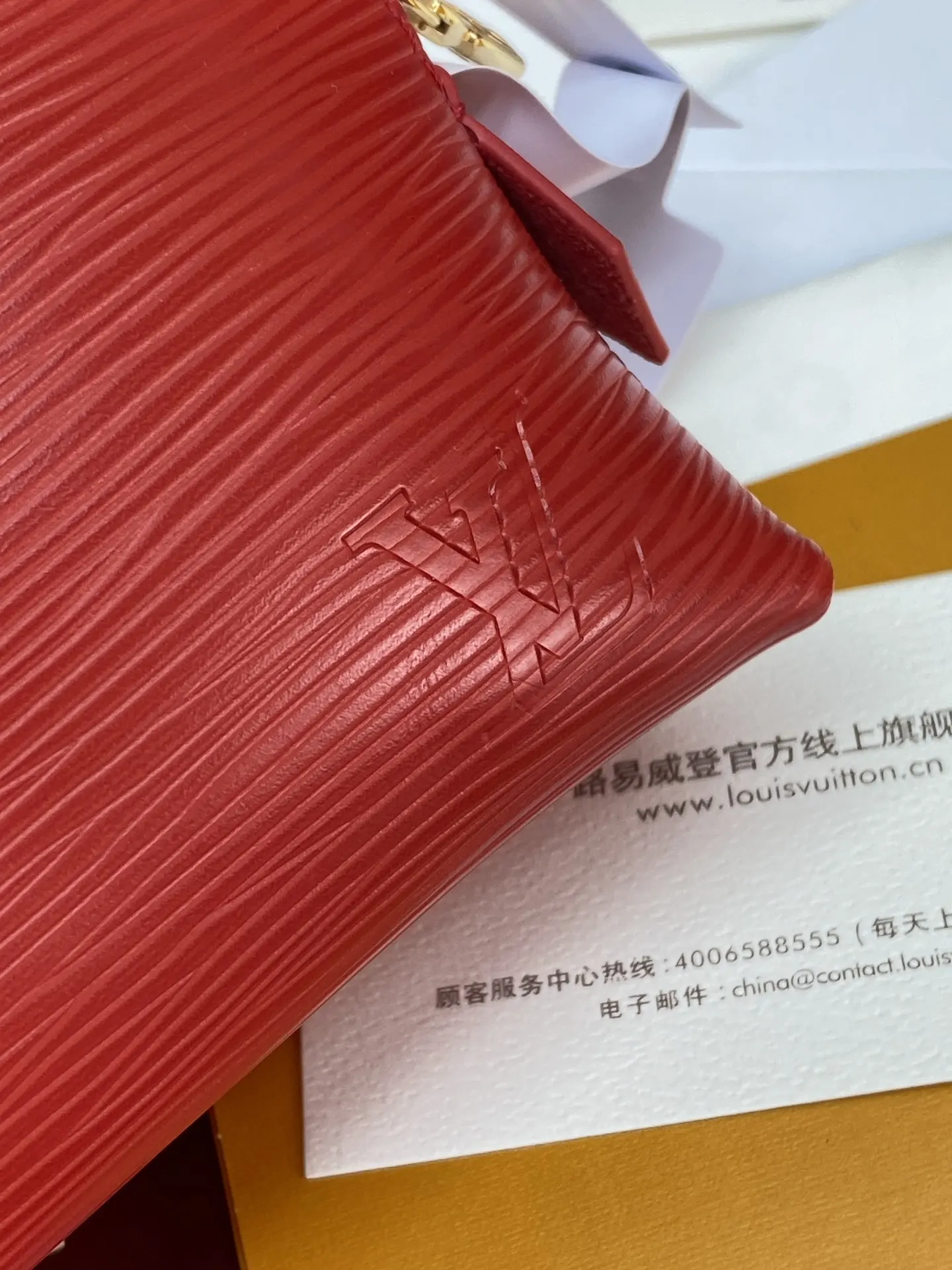 LV 红色 皮革 厘米 化妆包 便携收纳款