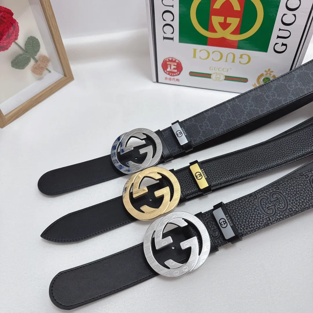 Gucci Double G 双G扣牛皮腰带