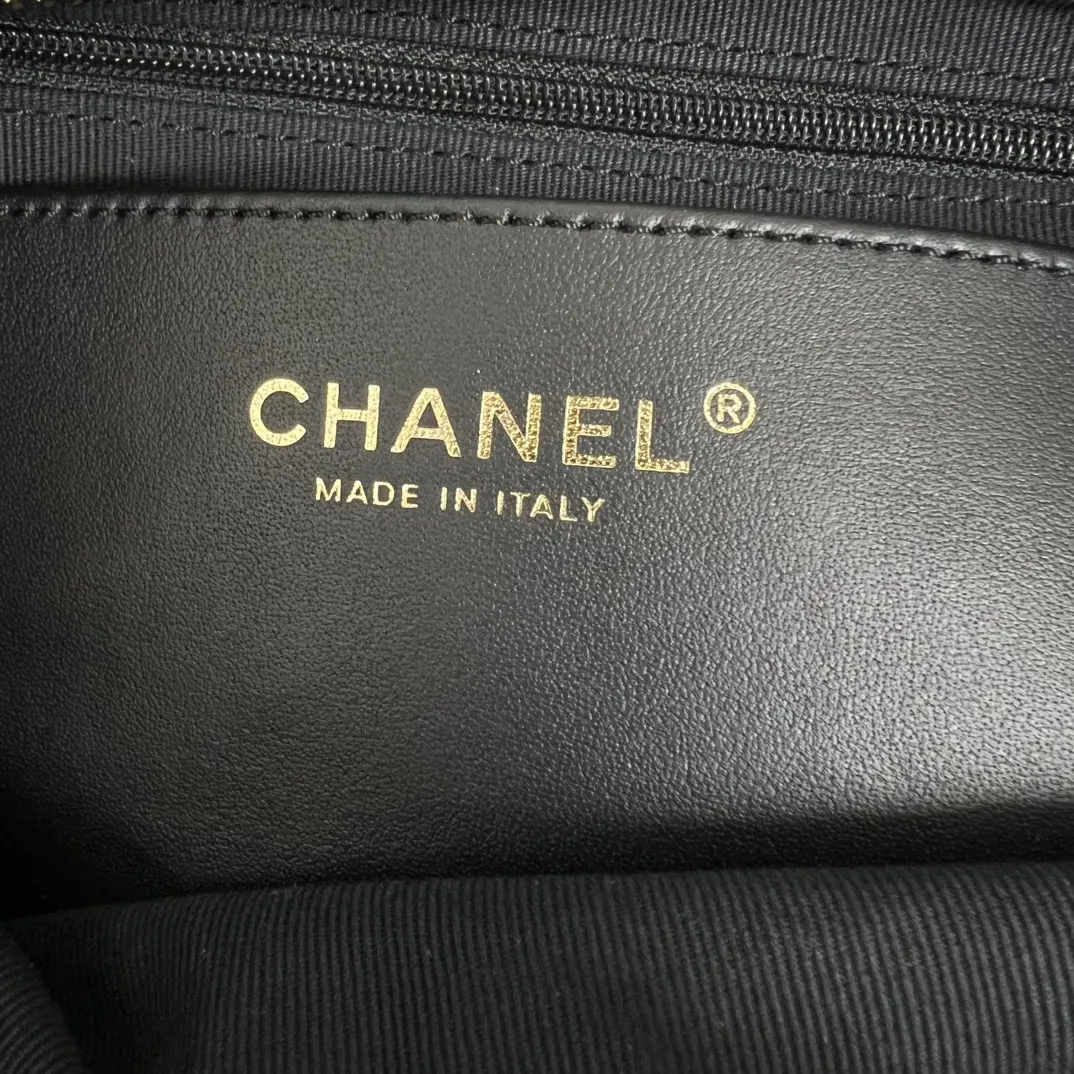 Chanel Black Top Handle Bag Leather