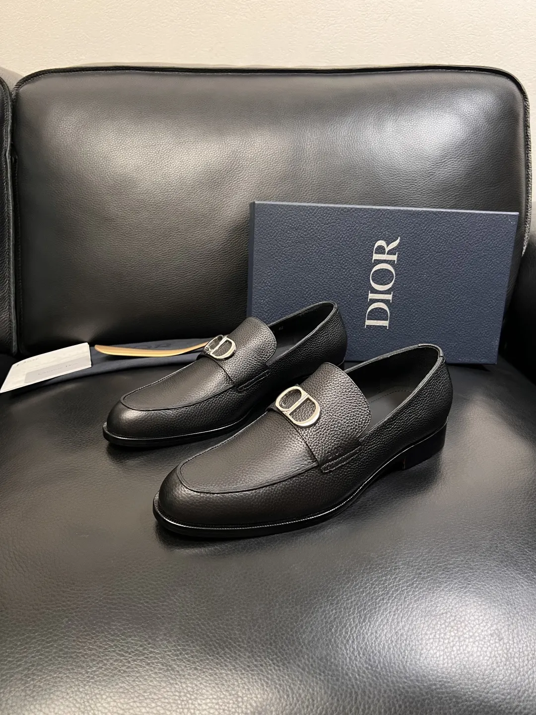 Dior Black/Gray Leather Loafers Image 3 Dior Black/Gray Leather Loafers Image 3