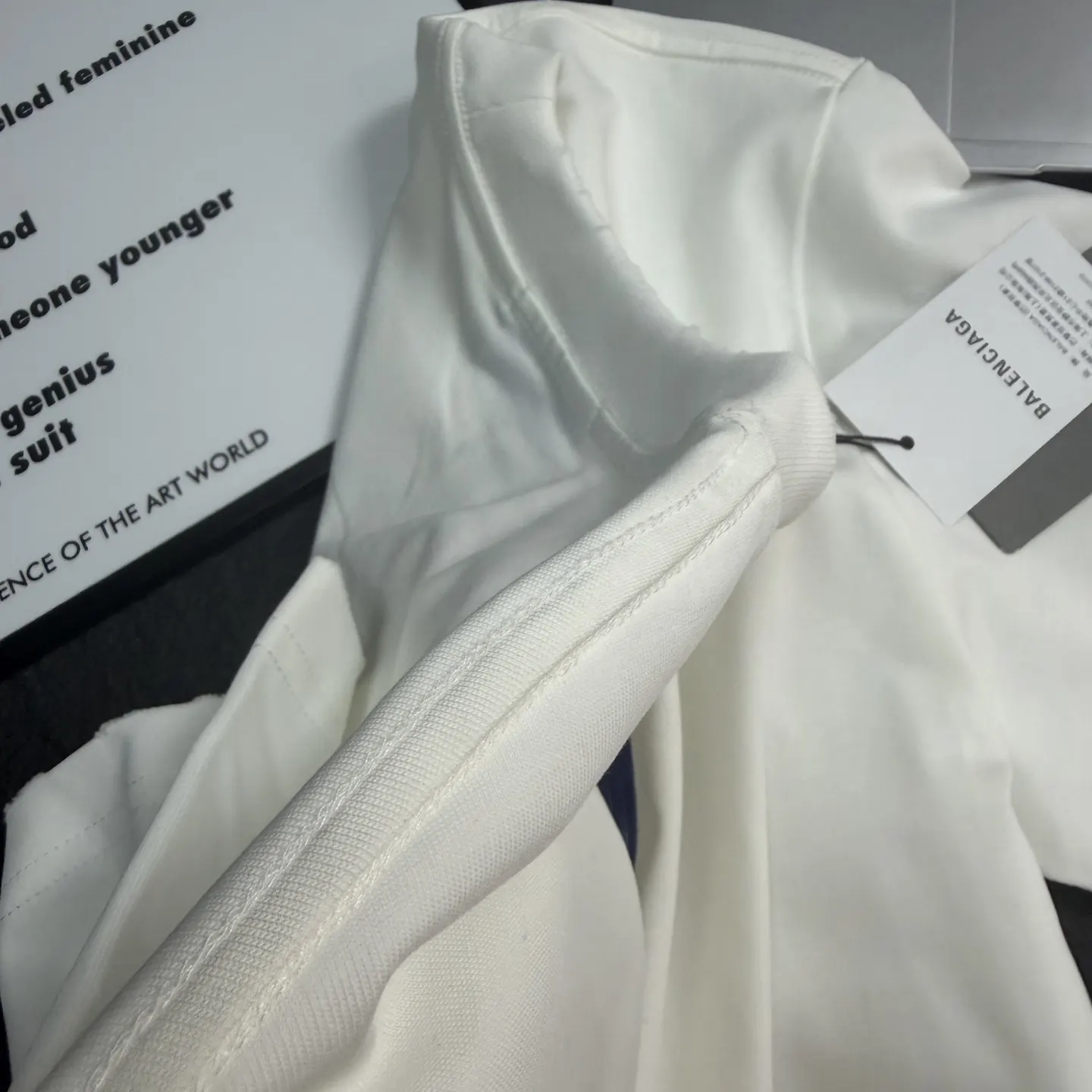 Balenciaga 白色 純棉 Logo 短袖T恤 宽松休閒