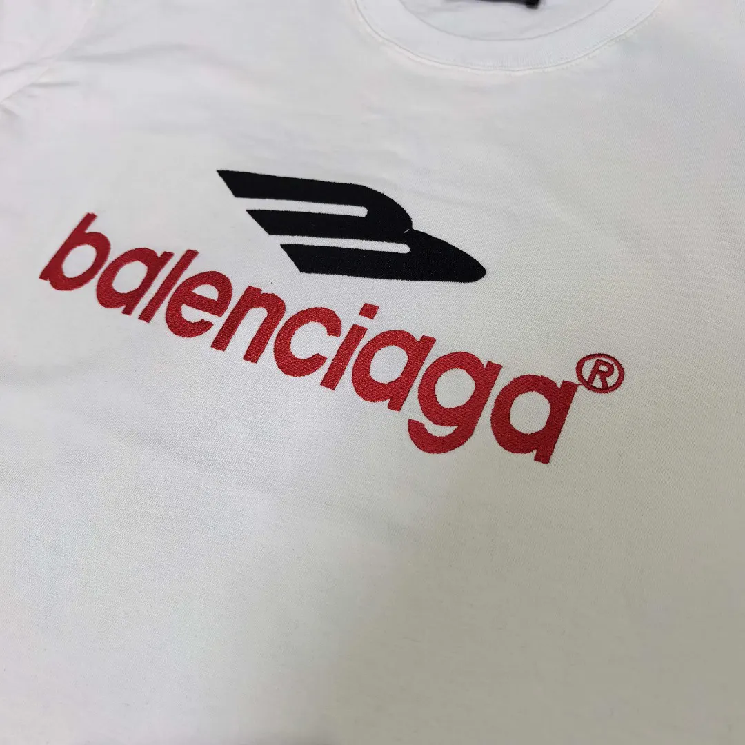 Balenciaga Embroidery Cotton Short Sleeve T-Shirt Street