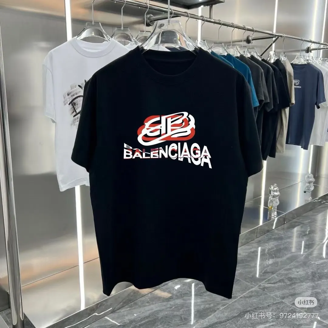 Balenciaga Bb Layered Logo Graphic Crew Neck T-Shirt In Black
