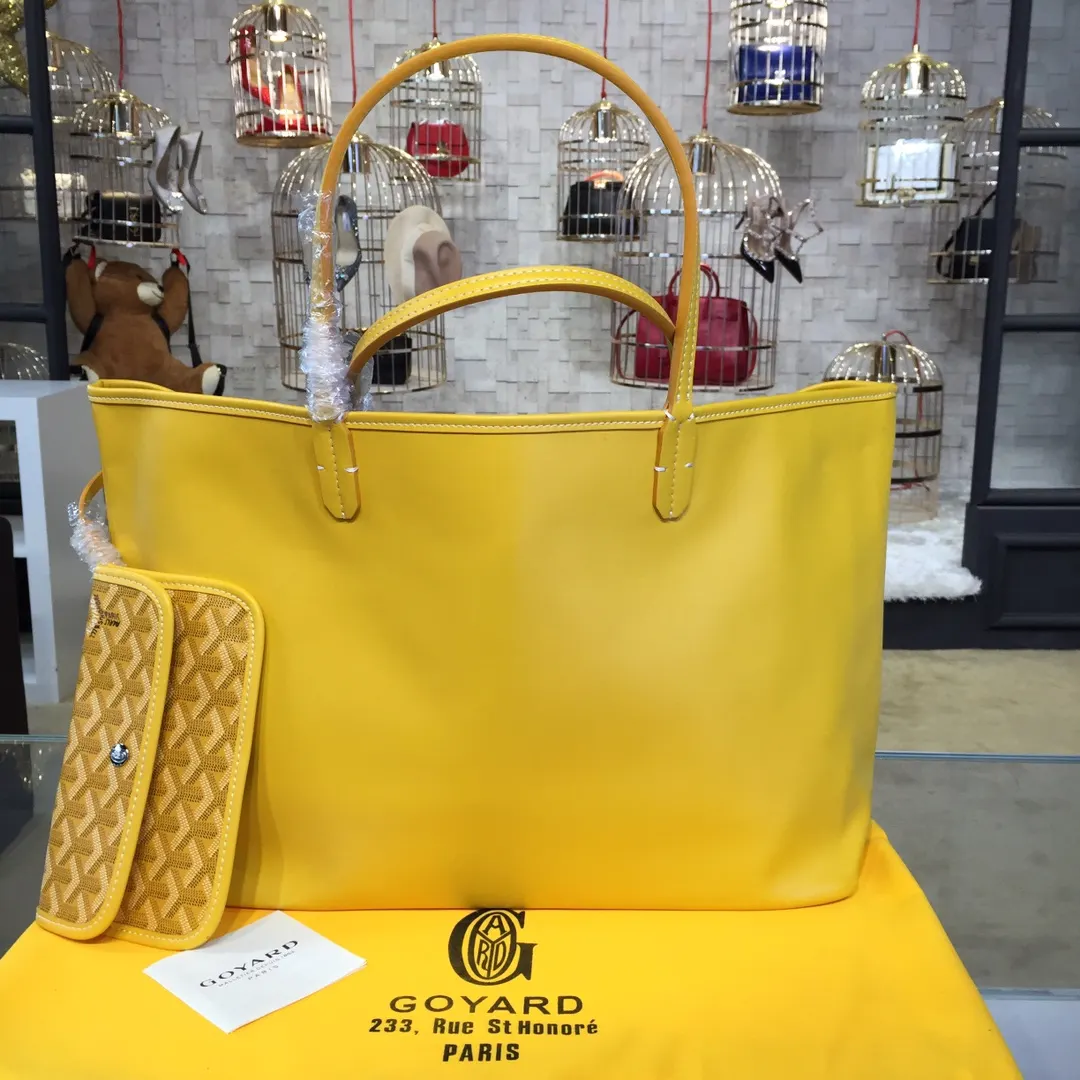 Goyard 戈雅 双面可用 充满法式优雅 订制Y字母涂鸦料 皮轻 托特包 大容量托特款