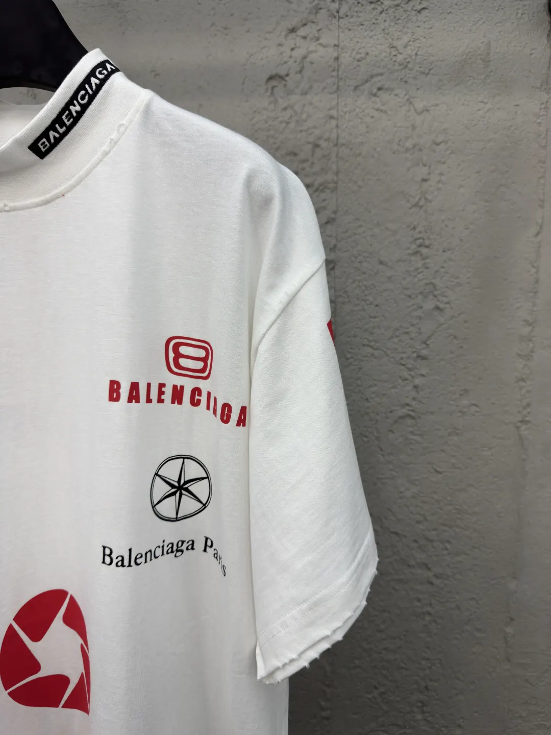 Balenciaga White Logo Short Sleeve T-Shirt Street