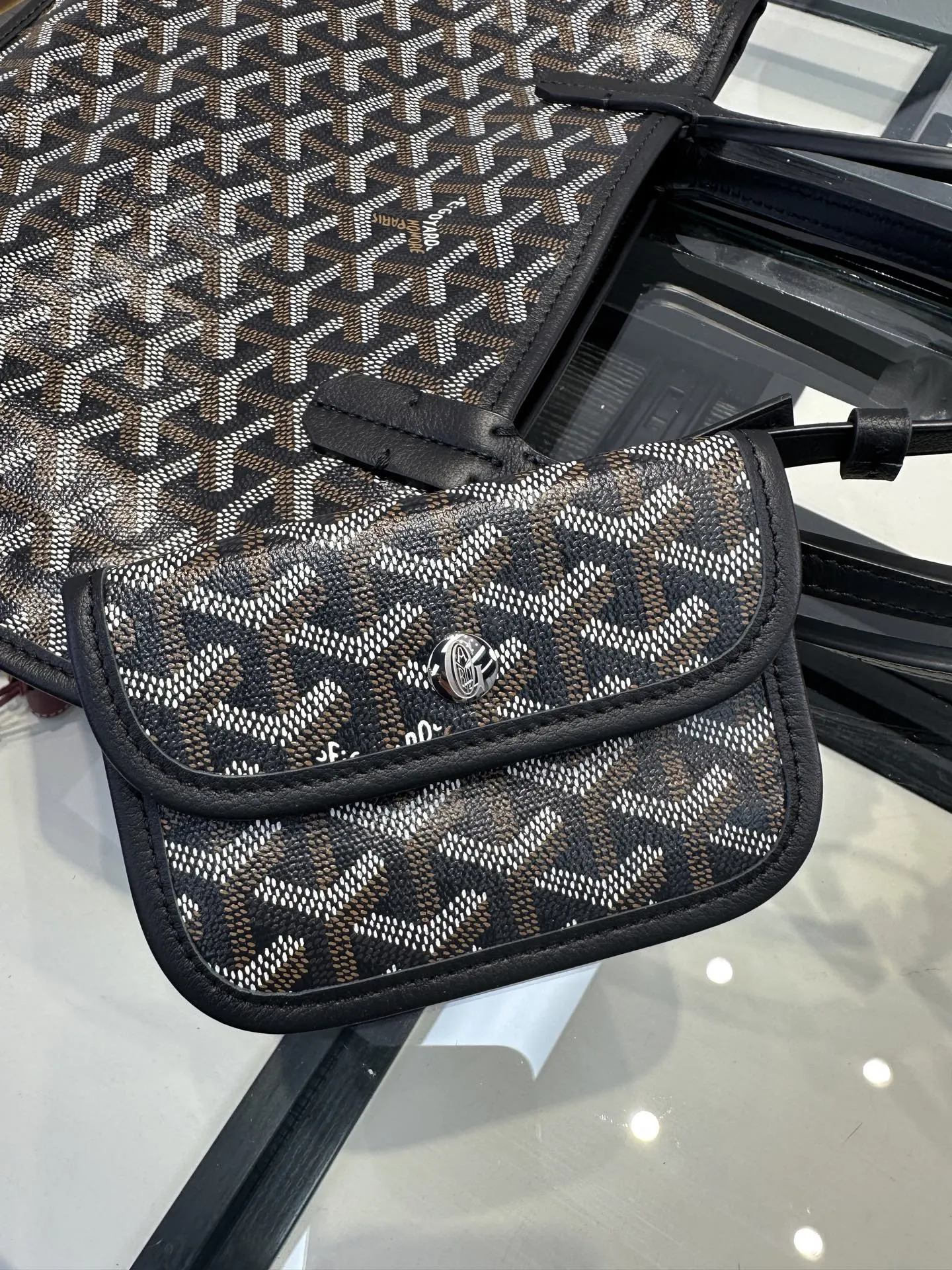 Goyard Black Tote Bag Leather