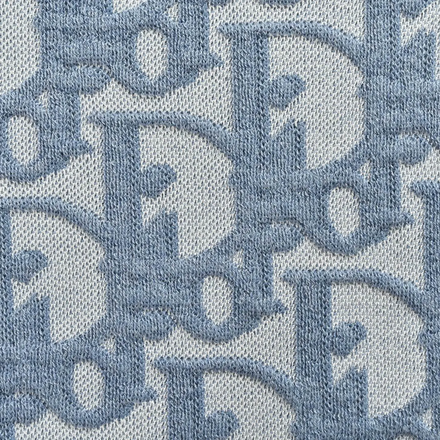 Dior Oblique 蓝色提花短袖T恤 休闲穿搭