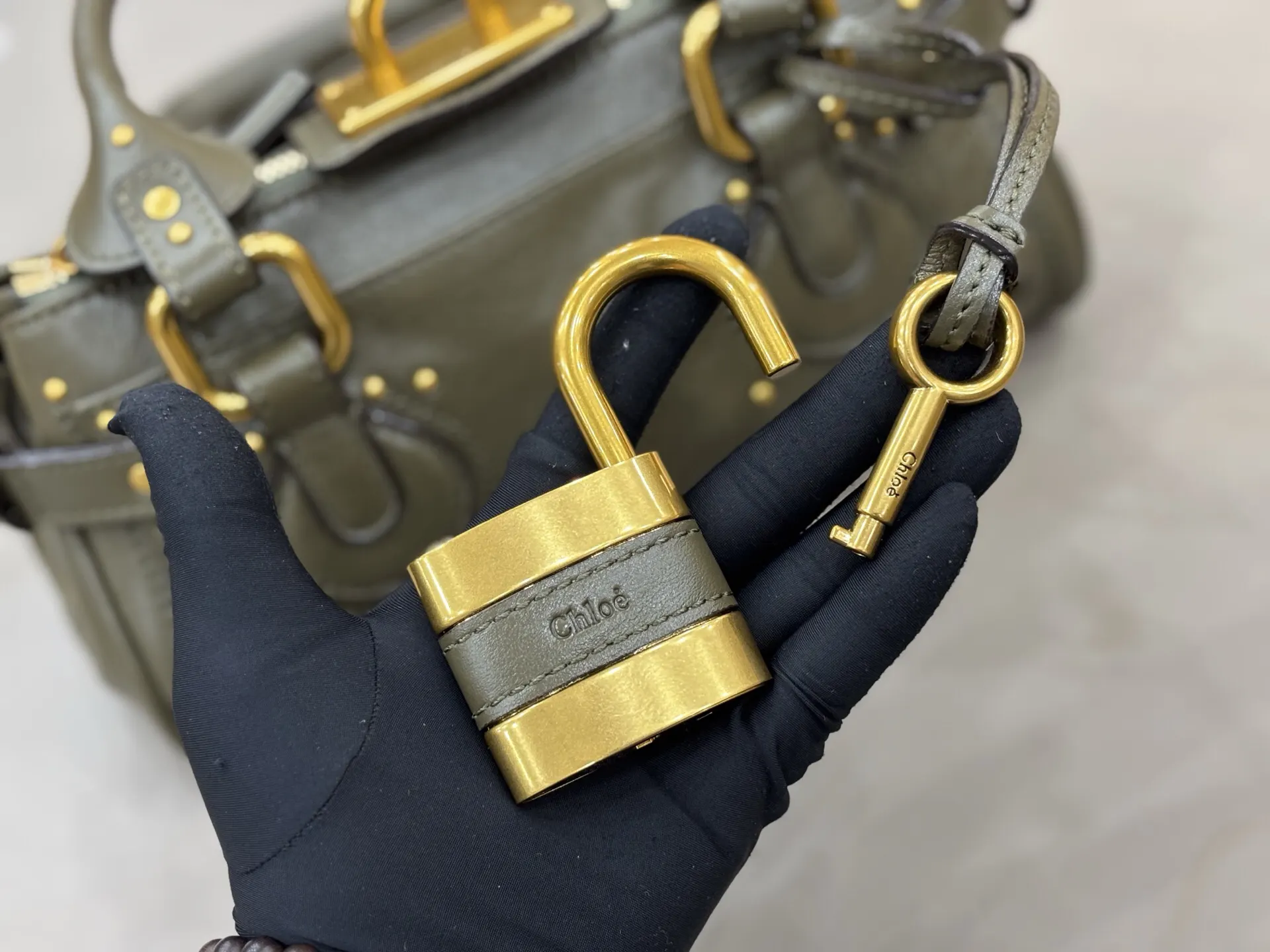 綠色 Chloe Paddington帕丁顿 军綠色 時尚 斜背包 輕便斜挎款