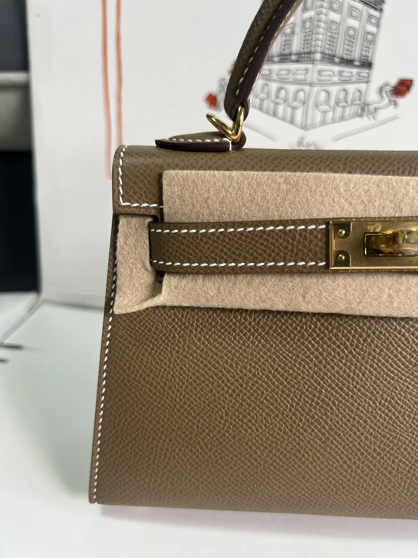 Hermès Kelly Mini Epsom掌纹牛皮 斜挎包 19cm