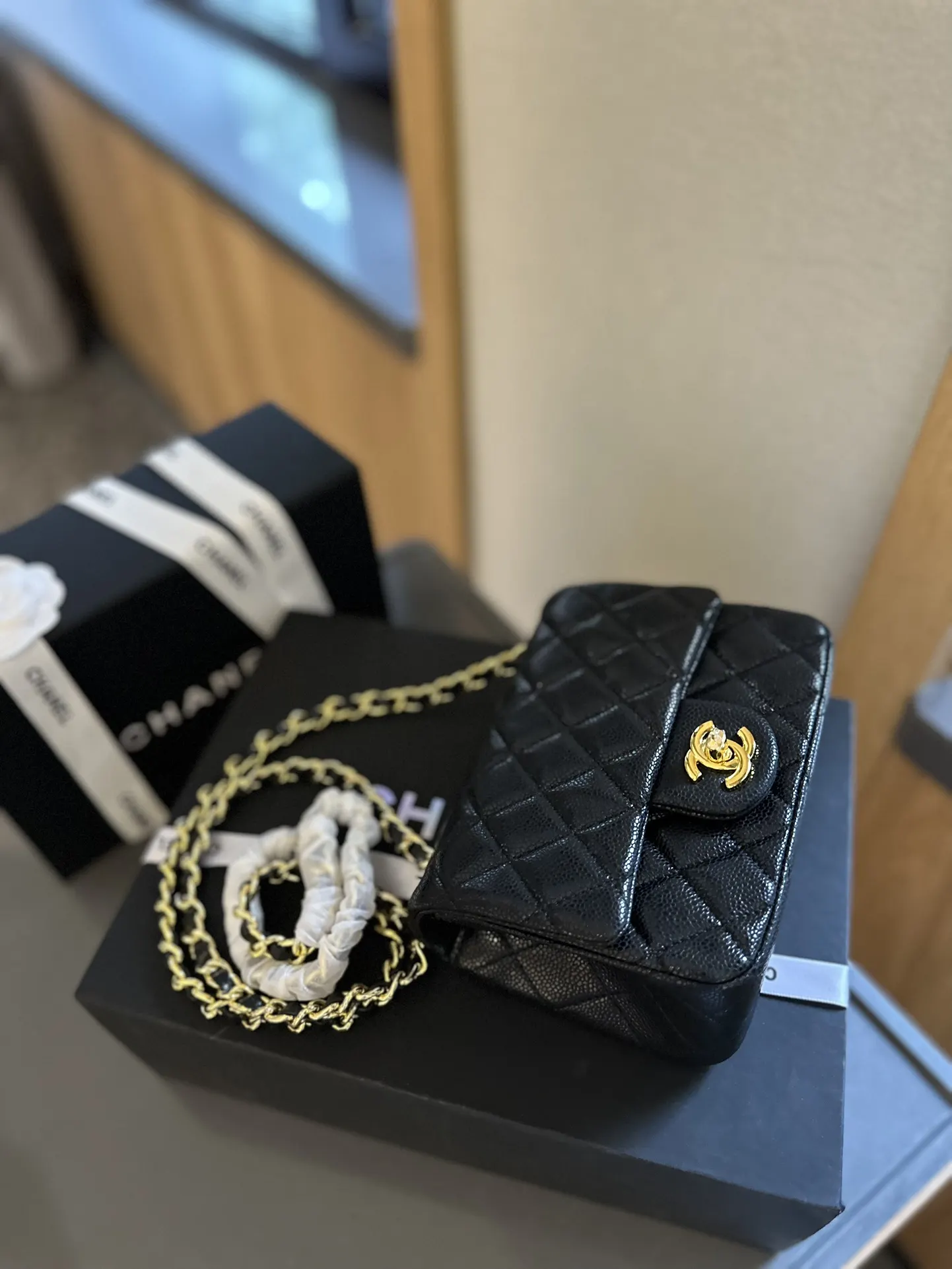 牛皮 鱼子酱大min 链条包 精致链条款