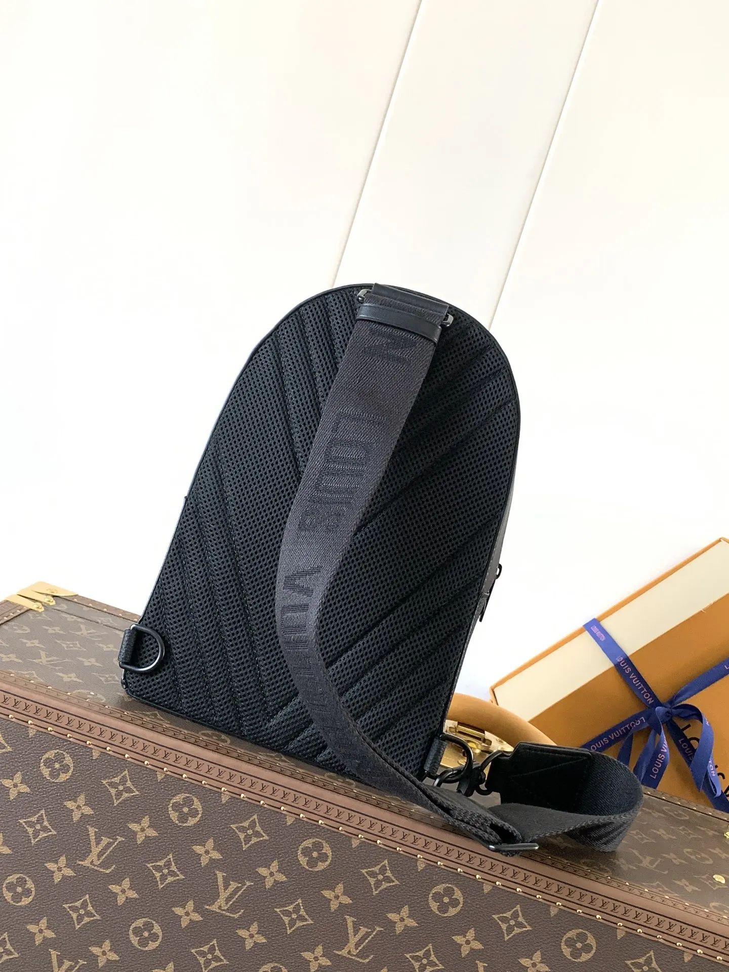LV 黑色 蓝色 牛皮 双肩包 实用双肩款