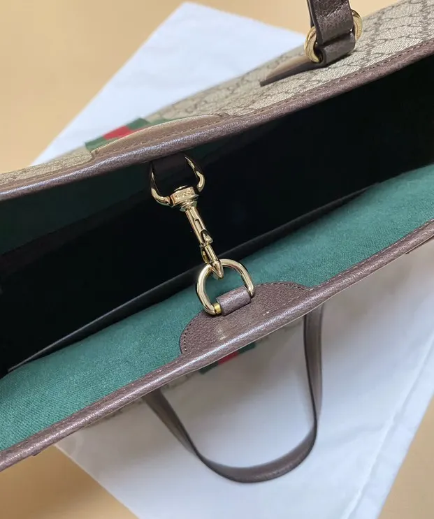 Gucci 棕色 米色 Ophidia托特包 ▫ 尺寸 大容量托特款
