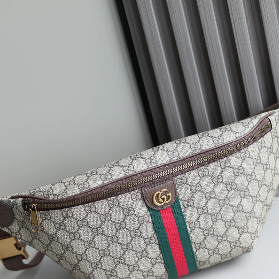 Green Brown Belt Bag Casual Canvas
