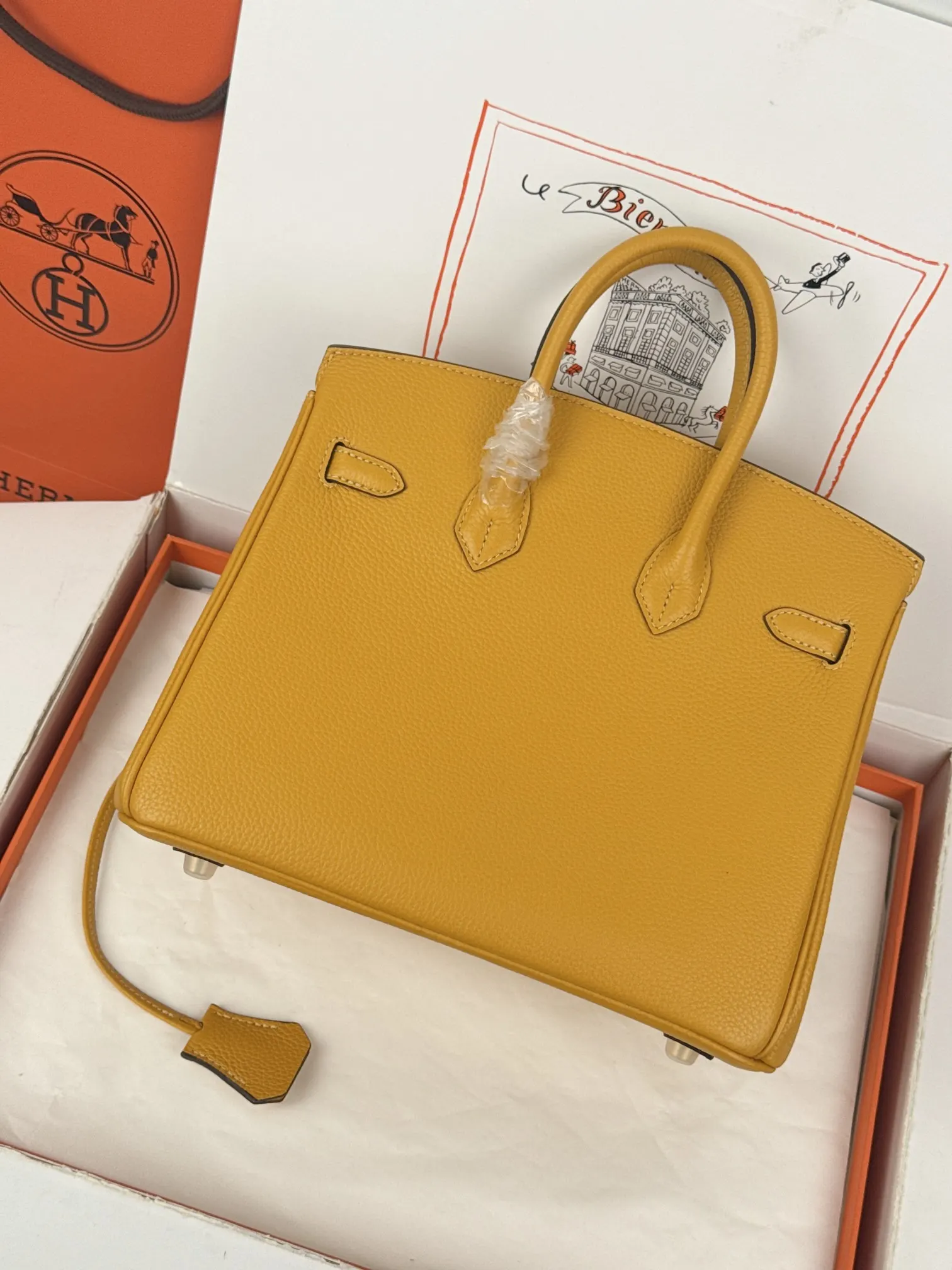 Birkin 小牛皮 togo 小牛皮 琥珀黃 手提包 通勤手提款