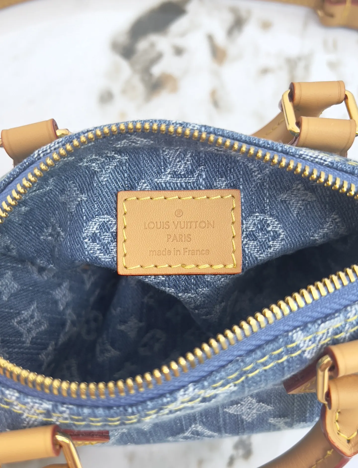 Louis Vuitton M81213 牛仔蓝 老花 手提包 实拍款01