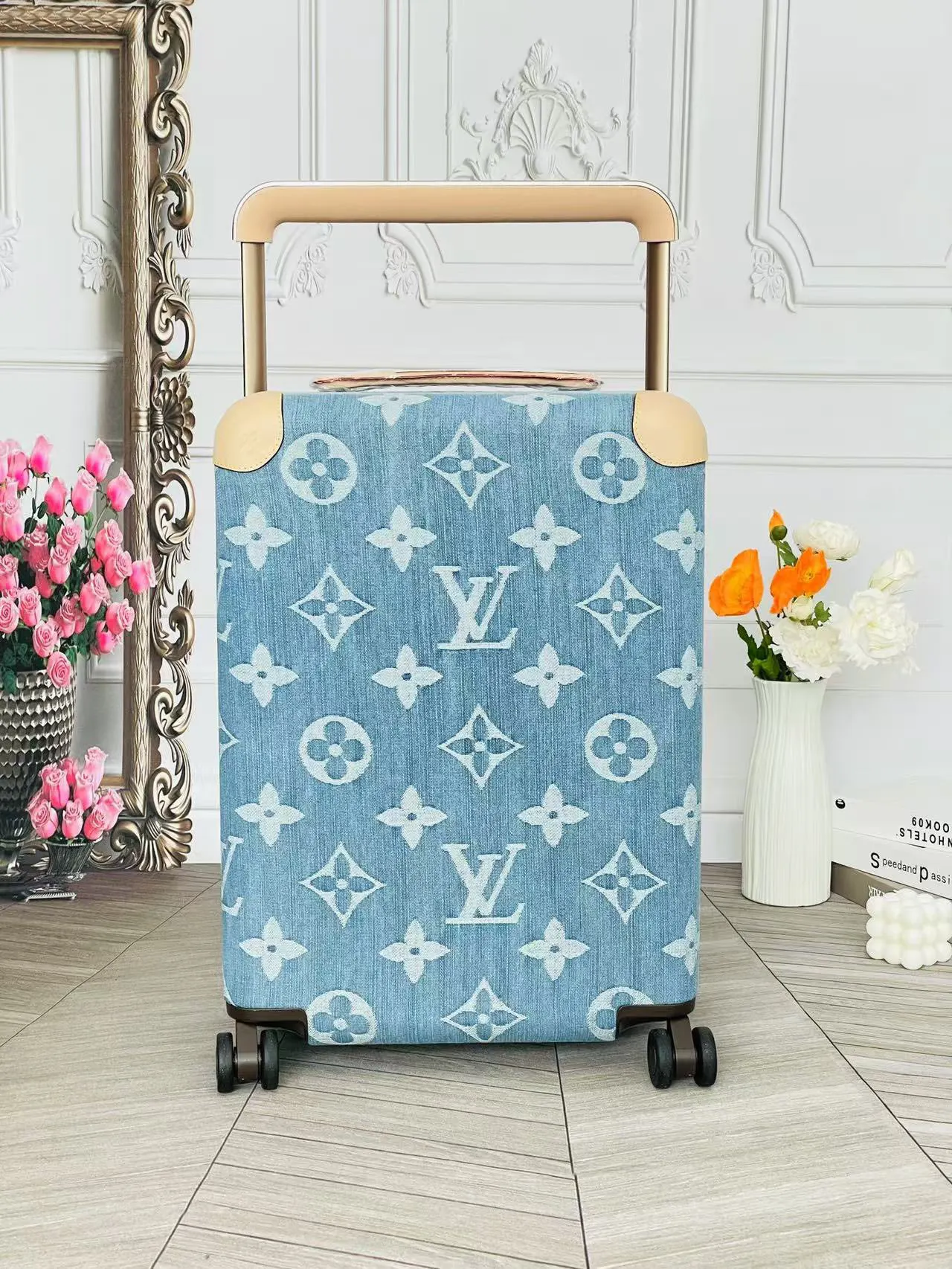 LV 老花 帆布 行李箱 旅行拉杆款 輕便出行款
