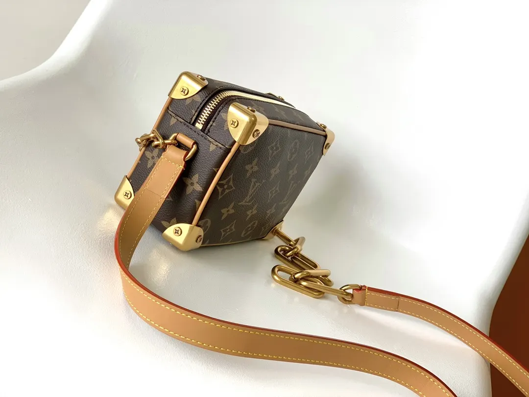 Black Monogram Chain Bag Leather
