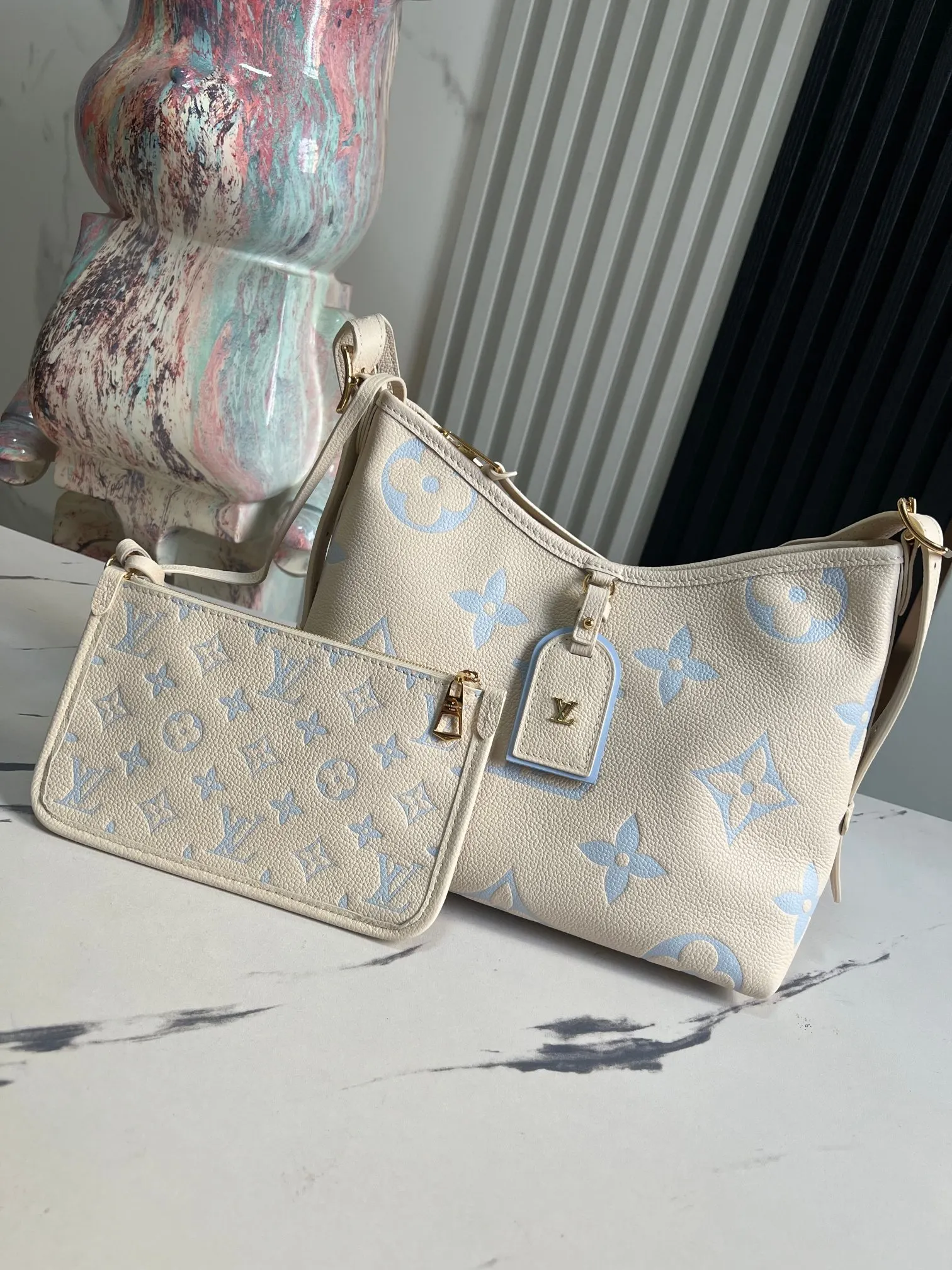 Louis Vuitton White Clutch Bag Canvas