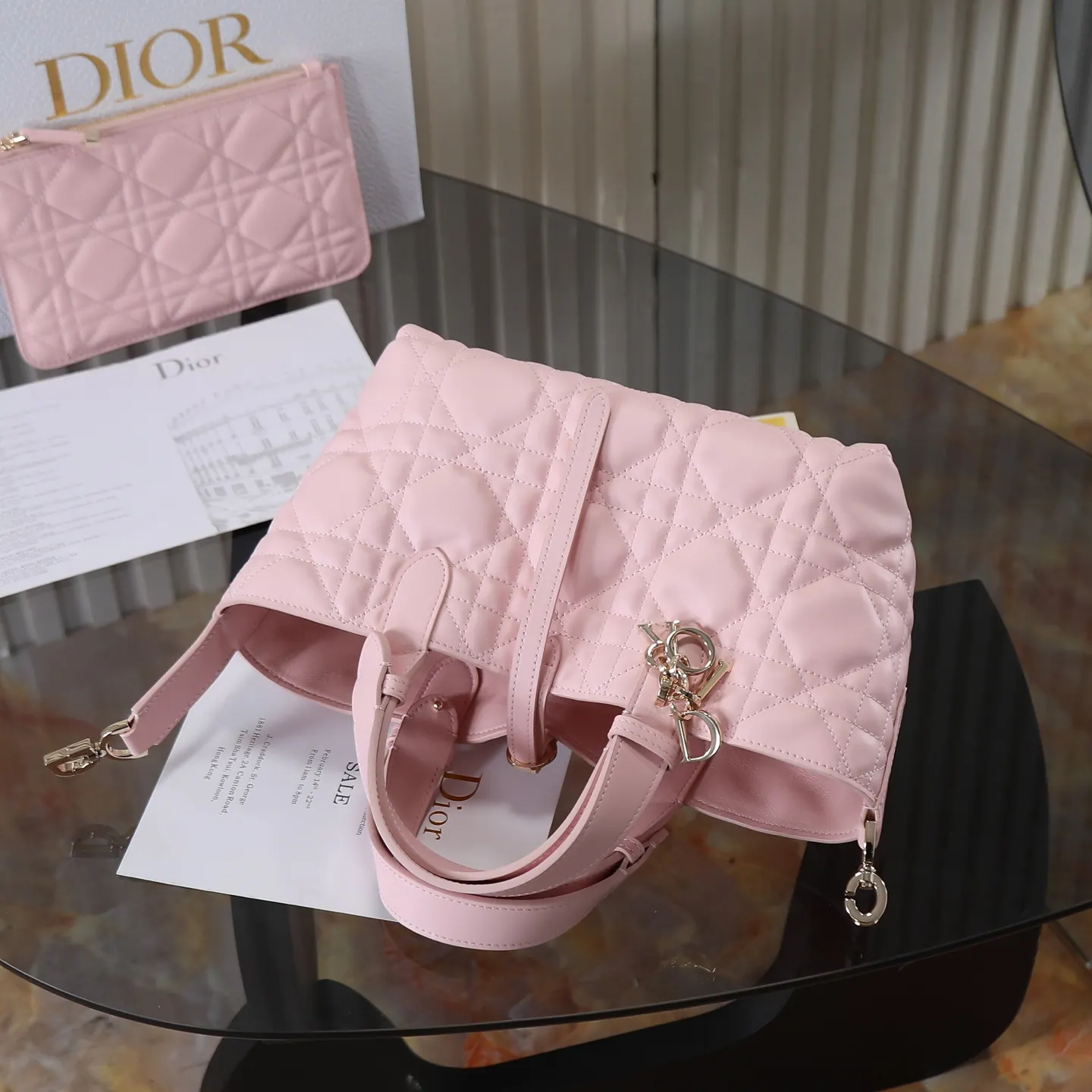 Dior Toujours 粉色牛皮手袋 手提斜挎
