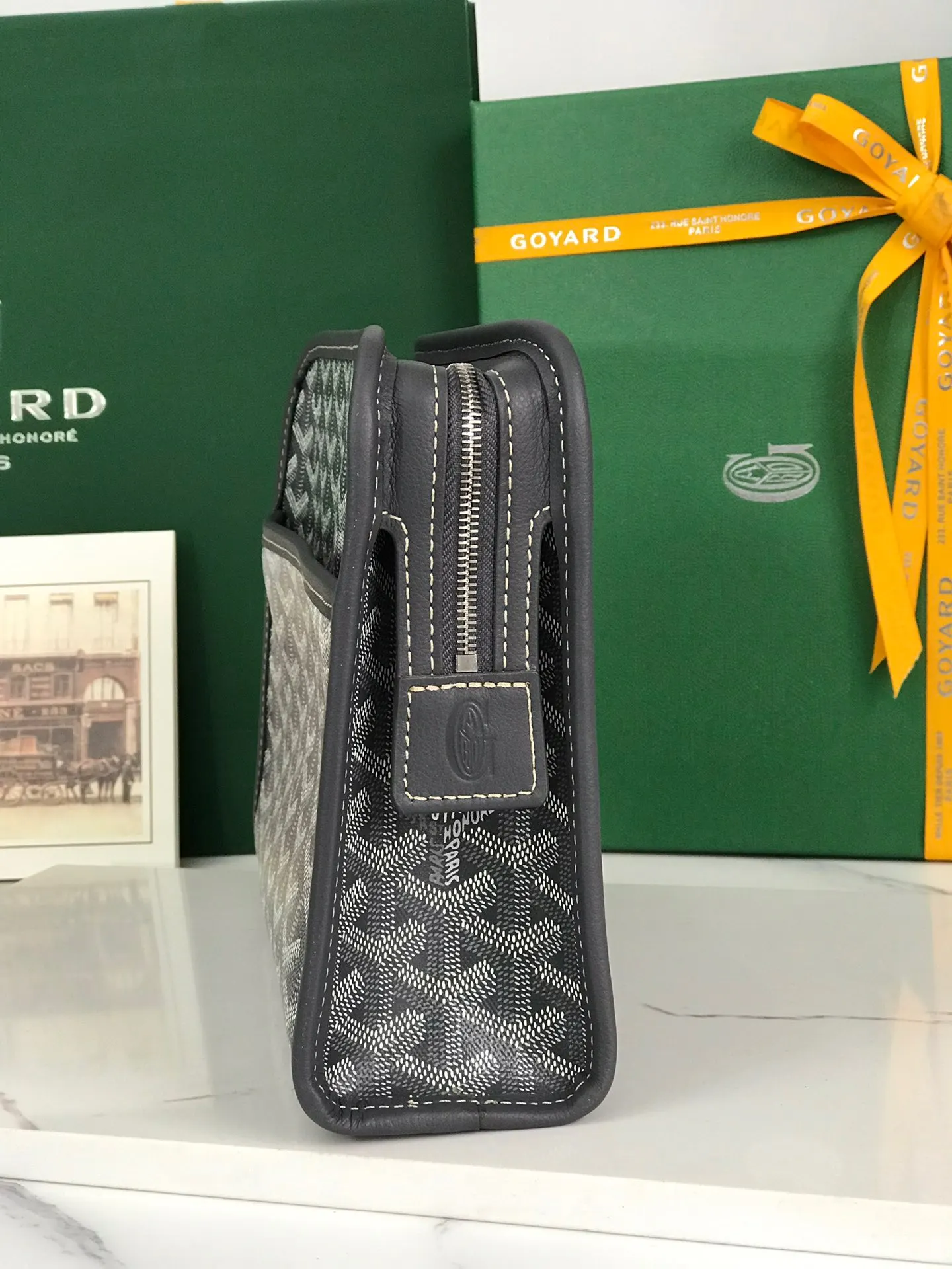Goyard 黄色 牛皮 手拿包 精致手拿款