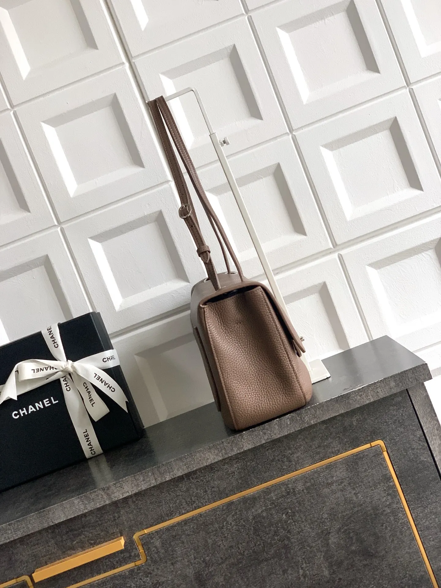 CHANEL 棕色 腋下包 復古腋下背款