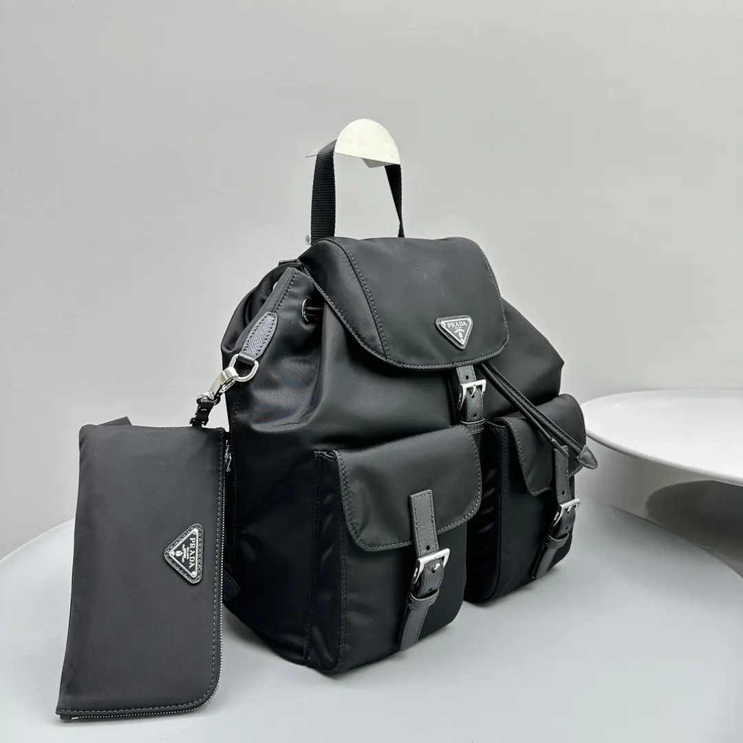 Prada Saffiano Leather Triangle Logo Backpack